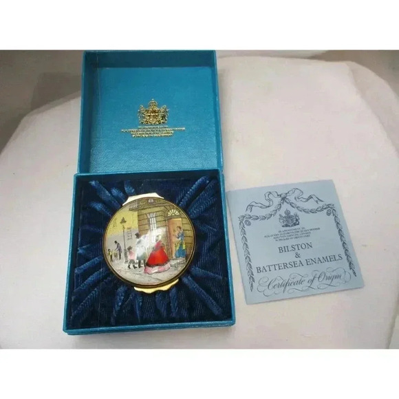 Enamel Box, Halcyon Days, Christmas 1978 Snuff Pill  Jewelry box, Trinket box - Picture 3 of 7